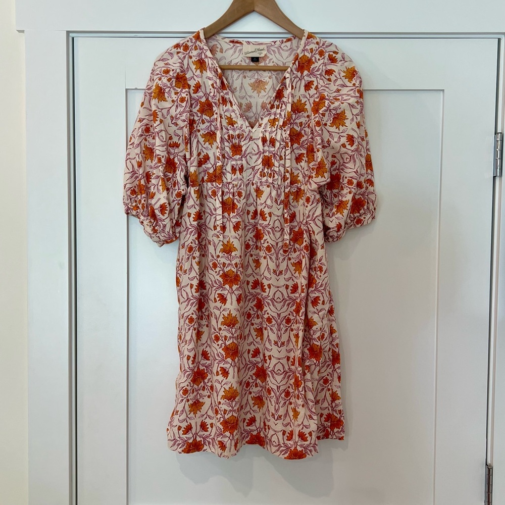 Universal Thread Pink Dress with Orange Floral Print